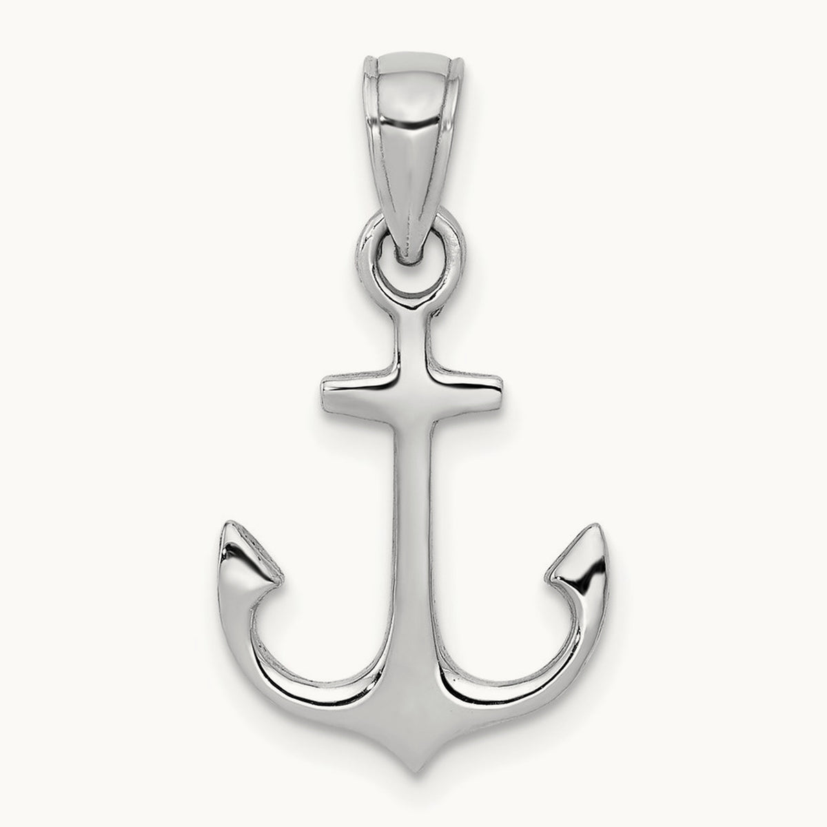 Anchor Pendant — 14K White Gold