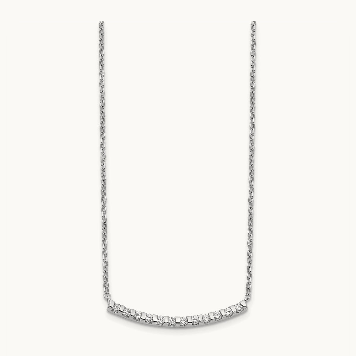 Curved Bar Necklace, 0.25-0.50 ct tw Lab-Grown Diamond — 1/4 ct, 14K White Gold
