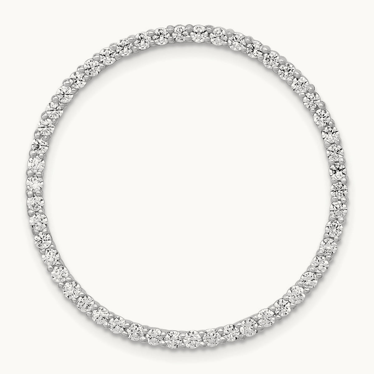 Diamond Circle Chain Slide — 14K White Gold, 29.6mm