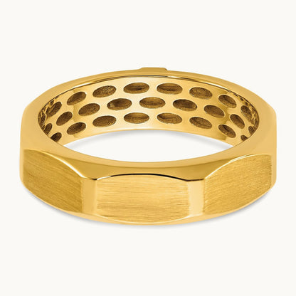 IB Goodman Mens Satin Complete .03ct Diamond Ring, 14K Yellow Gold