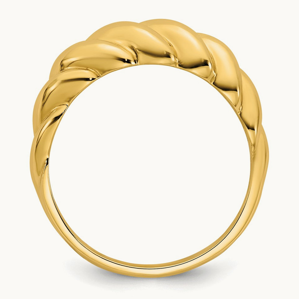 Polished Twisted Domed Ring, 14K