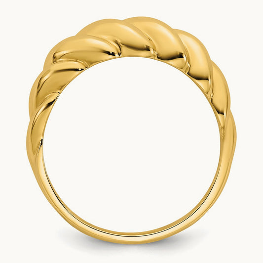 Polished Twisted Domed Ring, 14K