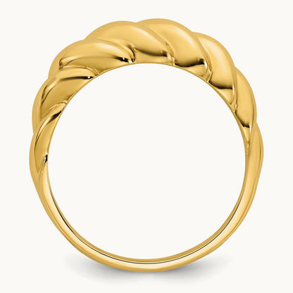 Polished Twisted Domed Ring, 14K