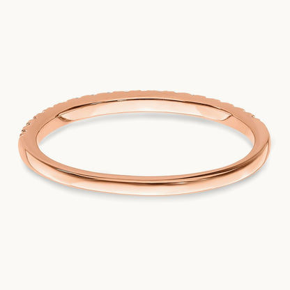 Diamond Wedding Band, 14K Rose Gold