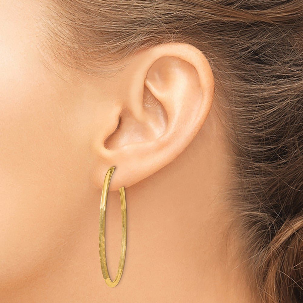 Satin Diamond-cut Endless Hoop Earrings — 40mm, 2mm
