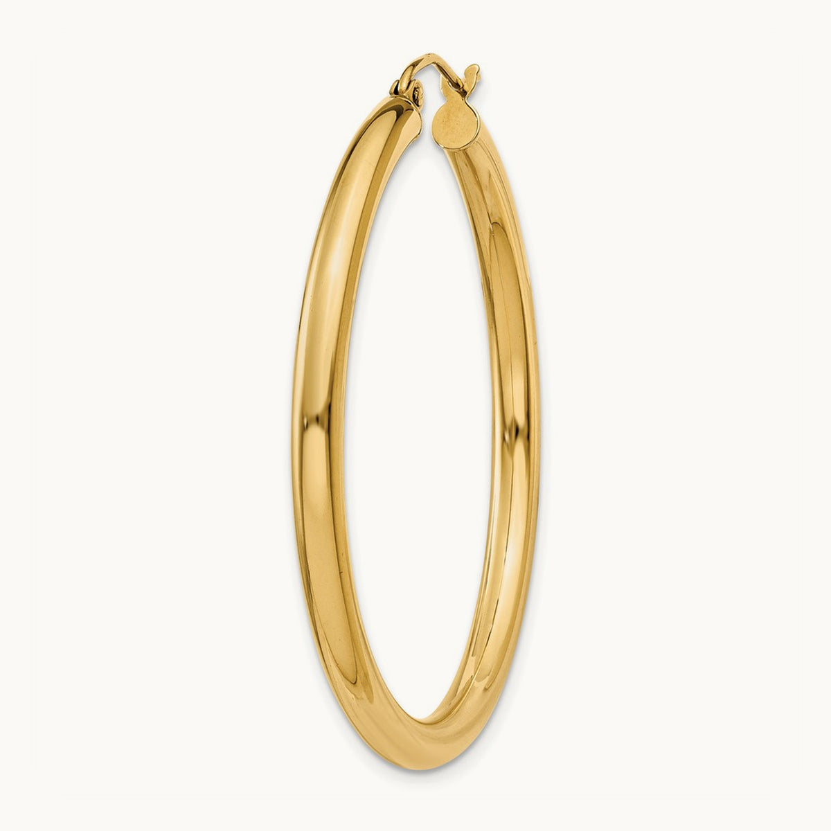 Single 14K Polished Tube Hoop Earring, 3mm