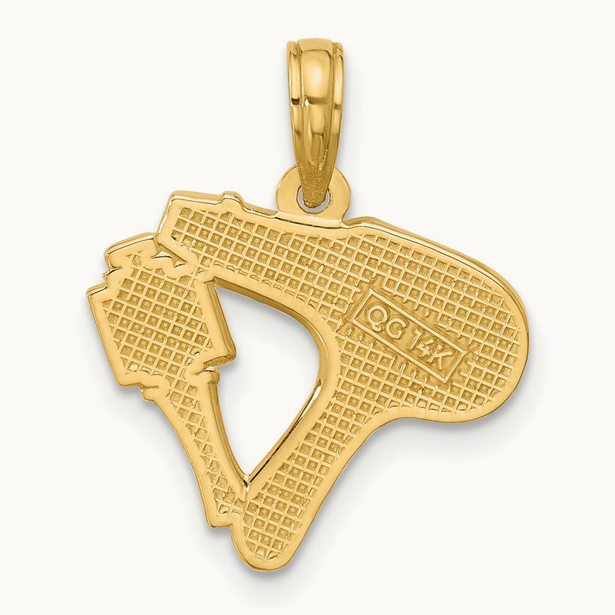 Polished Blow Dryer and Curl Brush Pendant, 14K