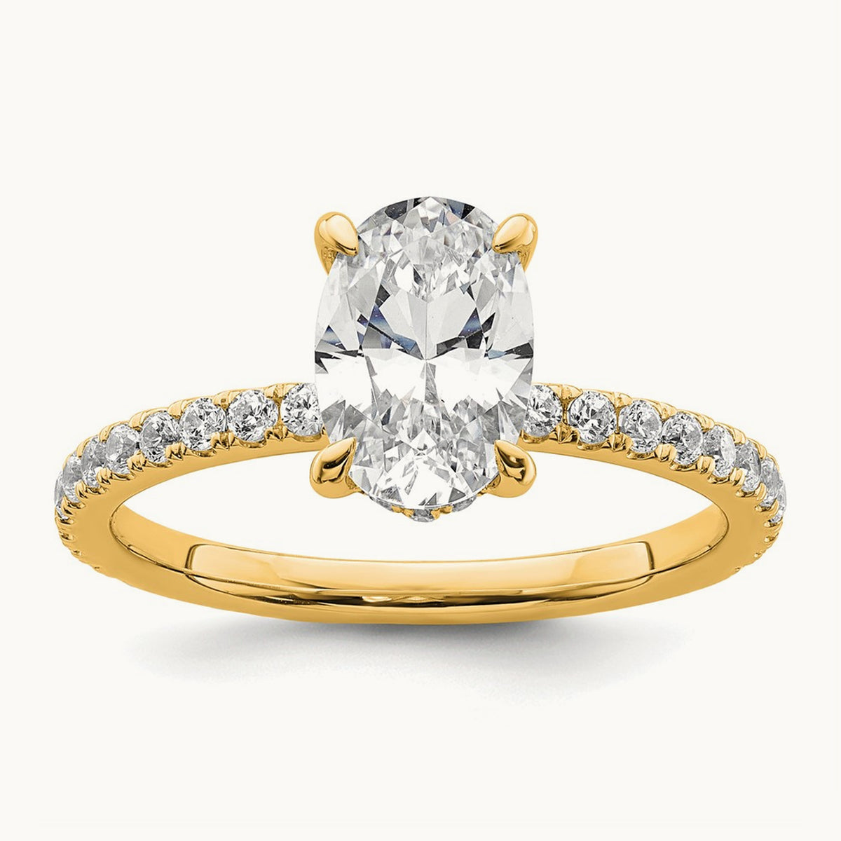 Oval Solitaire Engagement Ring, 1.25-4.50 ct tw Lab-Grown Diamond — 14K Yellow Gold, 7 (2)