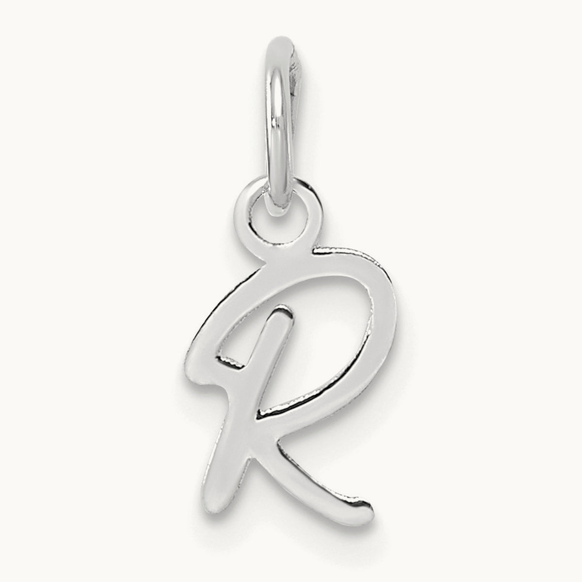 Uppercase Initial Charm — 14K White Gold, R
