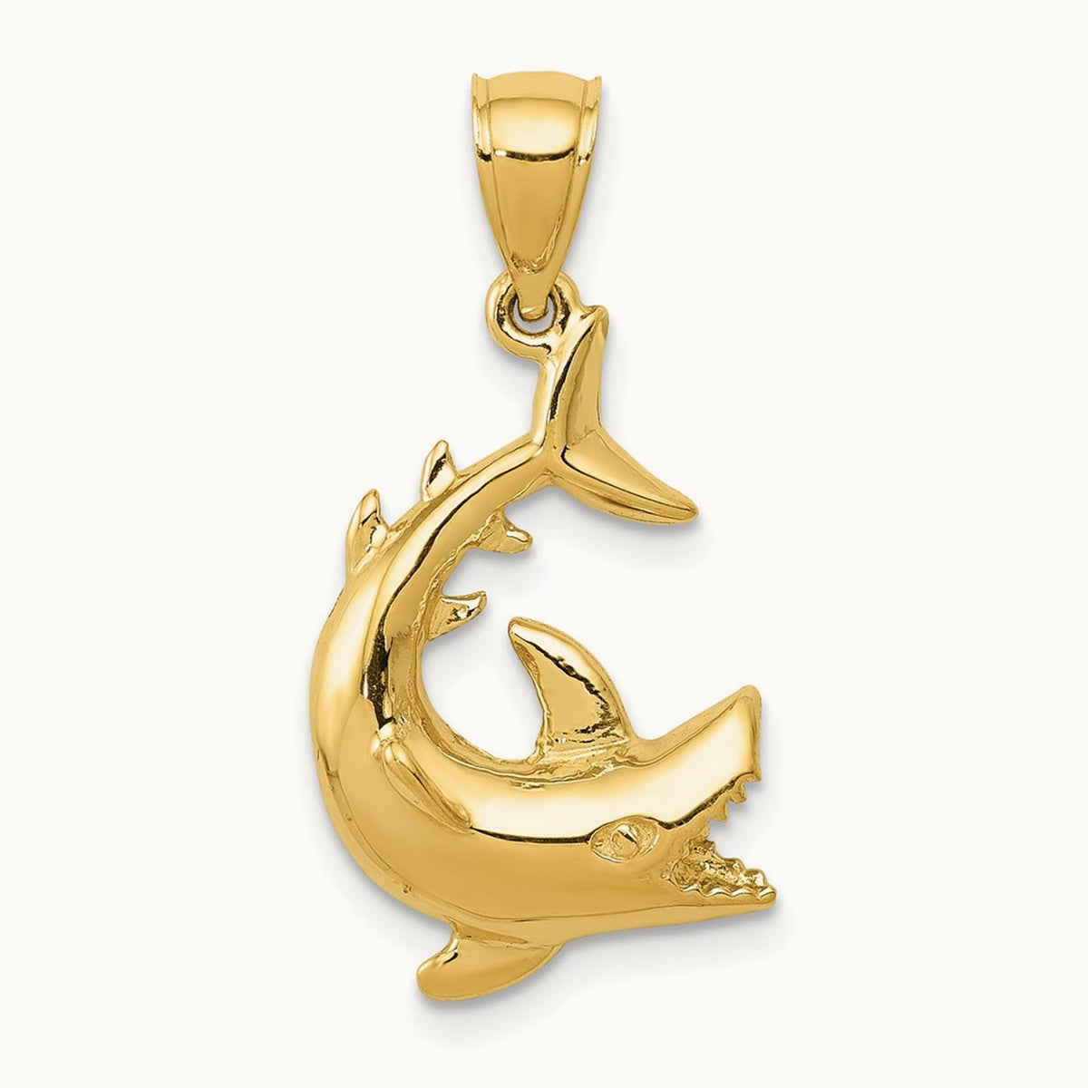Shark Pendant, 14K