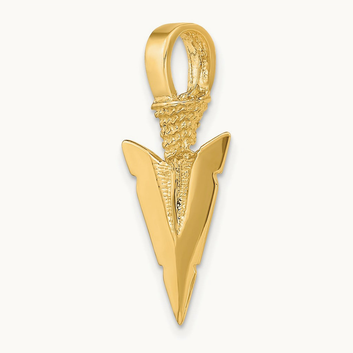 3-D Arrowhead Charm — 14K Yellow Gold