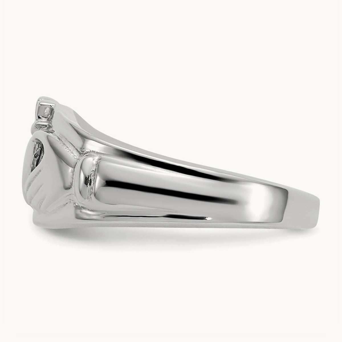 Ladies Claddagh Ring, 14K White Gold