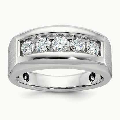 5 Stone Men's Ring, 1.00 ct tw Lab-Grown Diamond