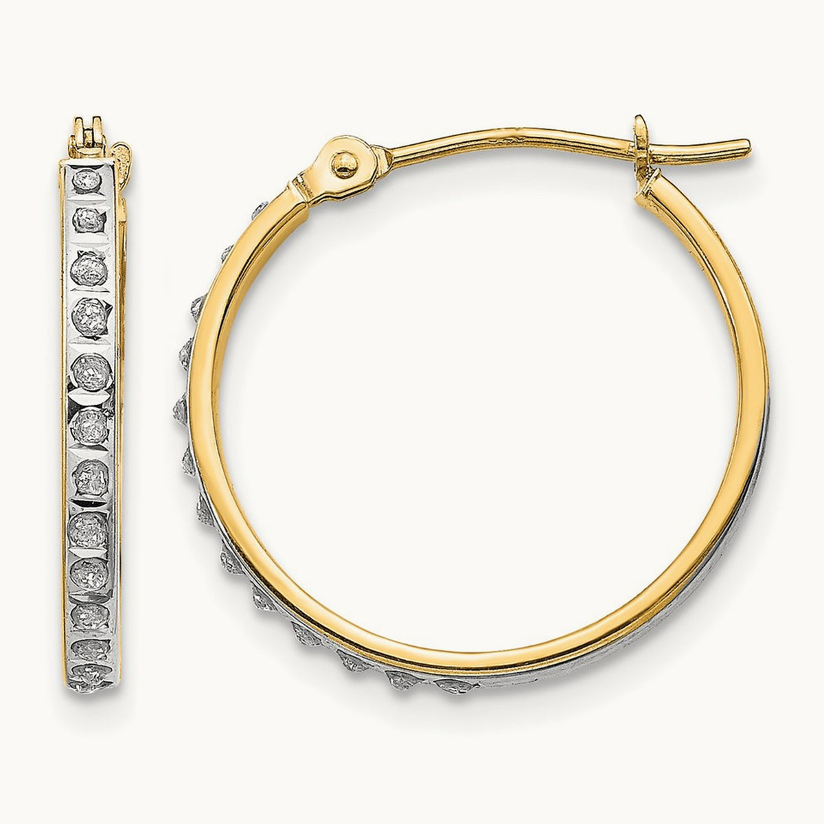 Diamond Fascination Diamond Dust/Accent Hoop Earrings — 20mm