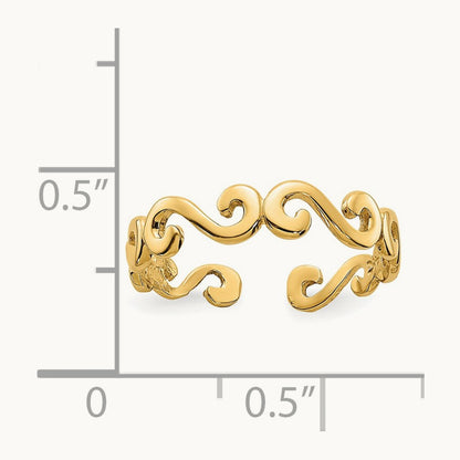 Swirl Toe Ring, 14K