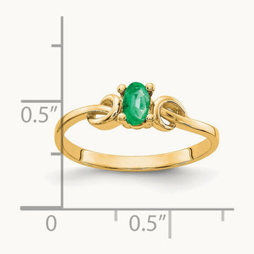 5x3mm Oval Emerald ring, 14K