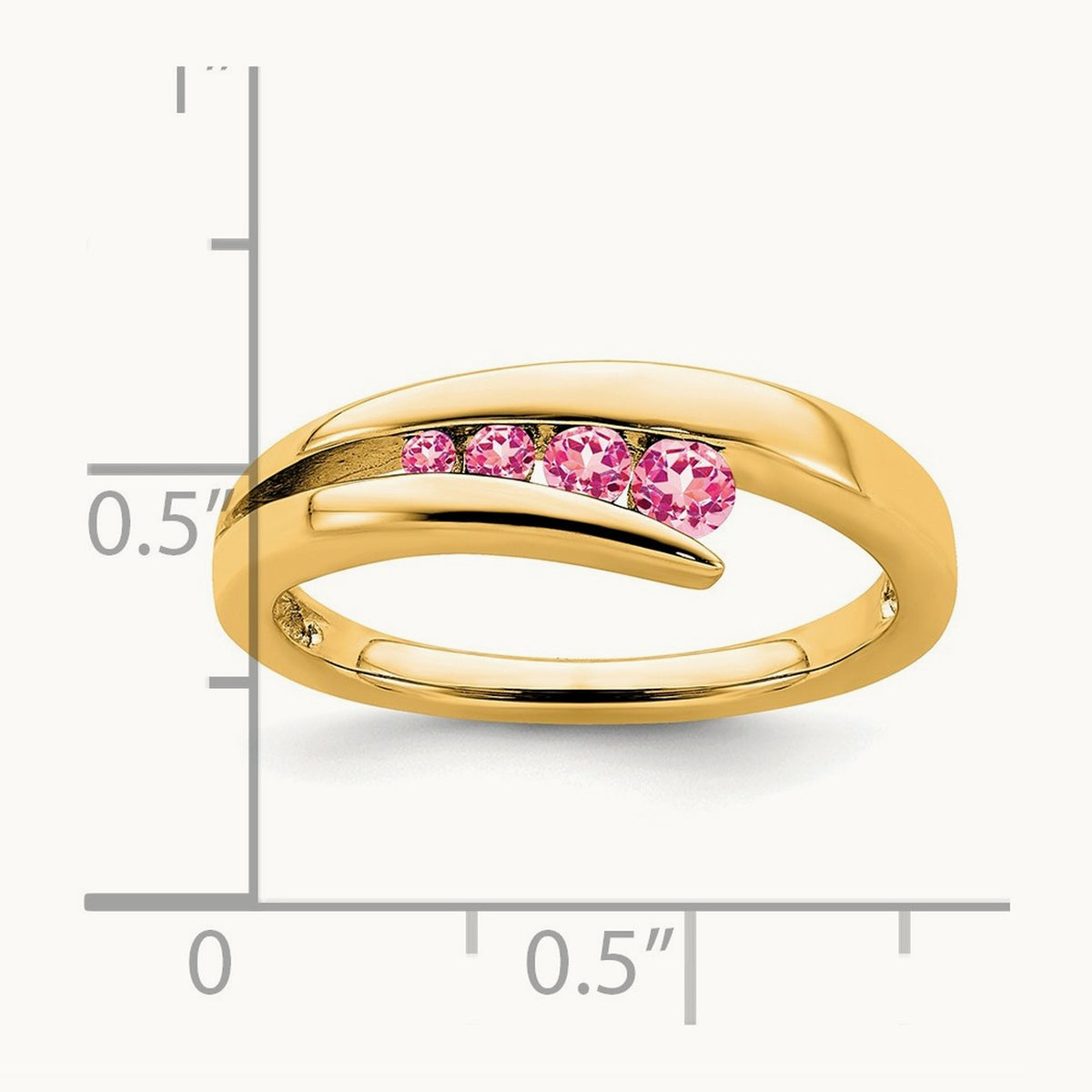 Tourmaline 4-stone Ring — 14K Yellow Gold, 7