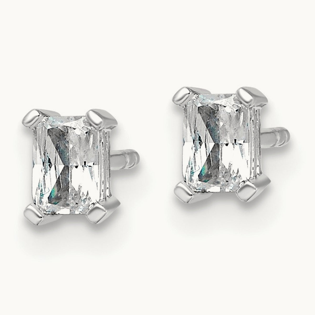 Radiant Four-Prong Stud Earrings, 0.50-6.00 ct tw Lab-Grown Diamond — 1/2 ct, 14K White Gold