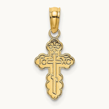 Mini Eastern Orthodox Cross Charm, 14K
