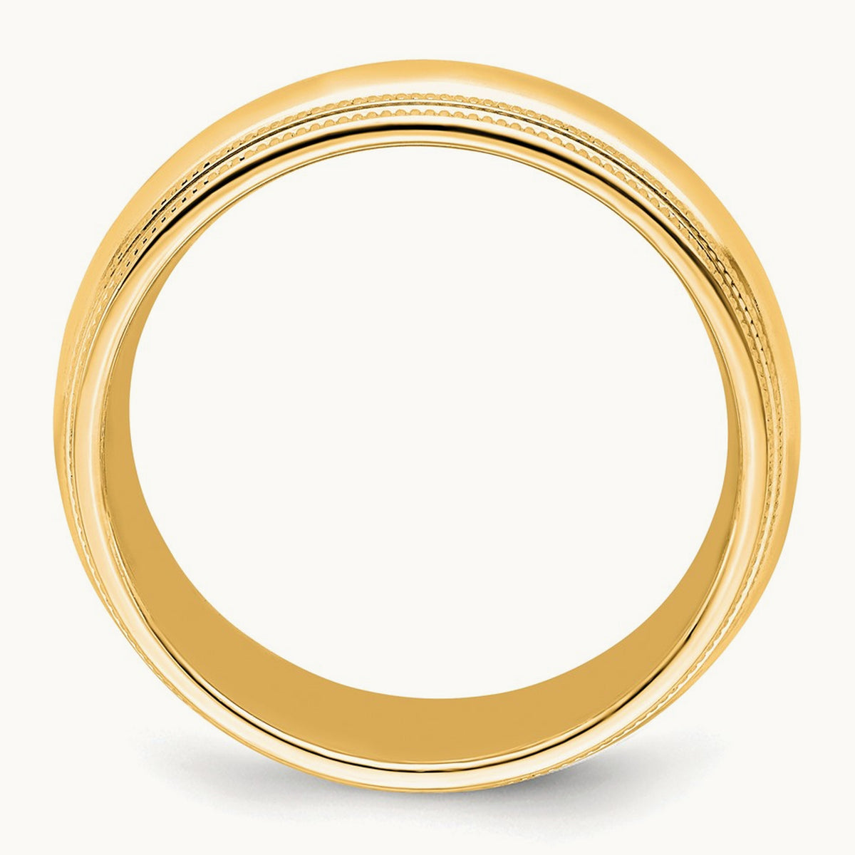 Double Milgrain Comfort Fit Band — 14K Yellow Gold, 8mm