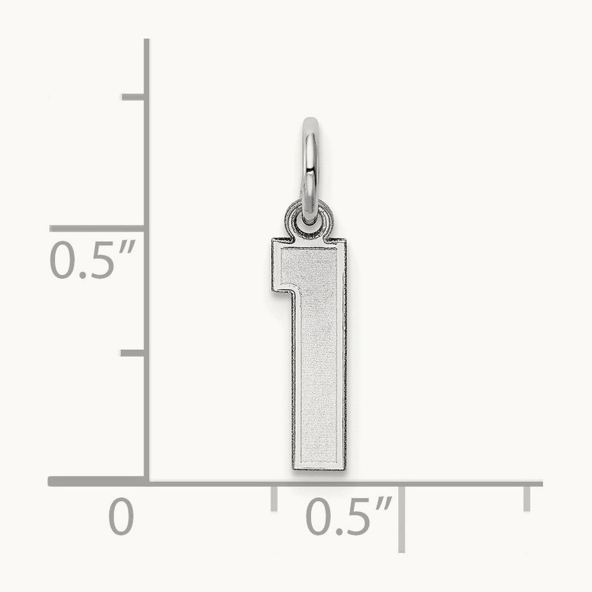 Small Satin Number 1 Charm — 14K White Gold