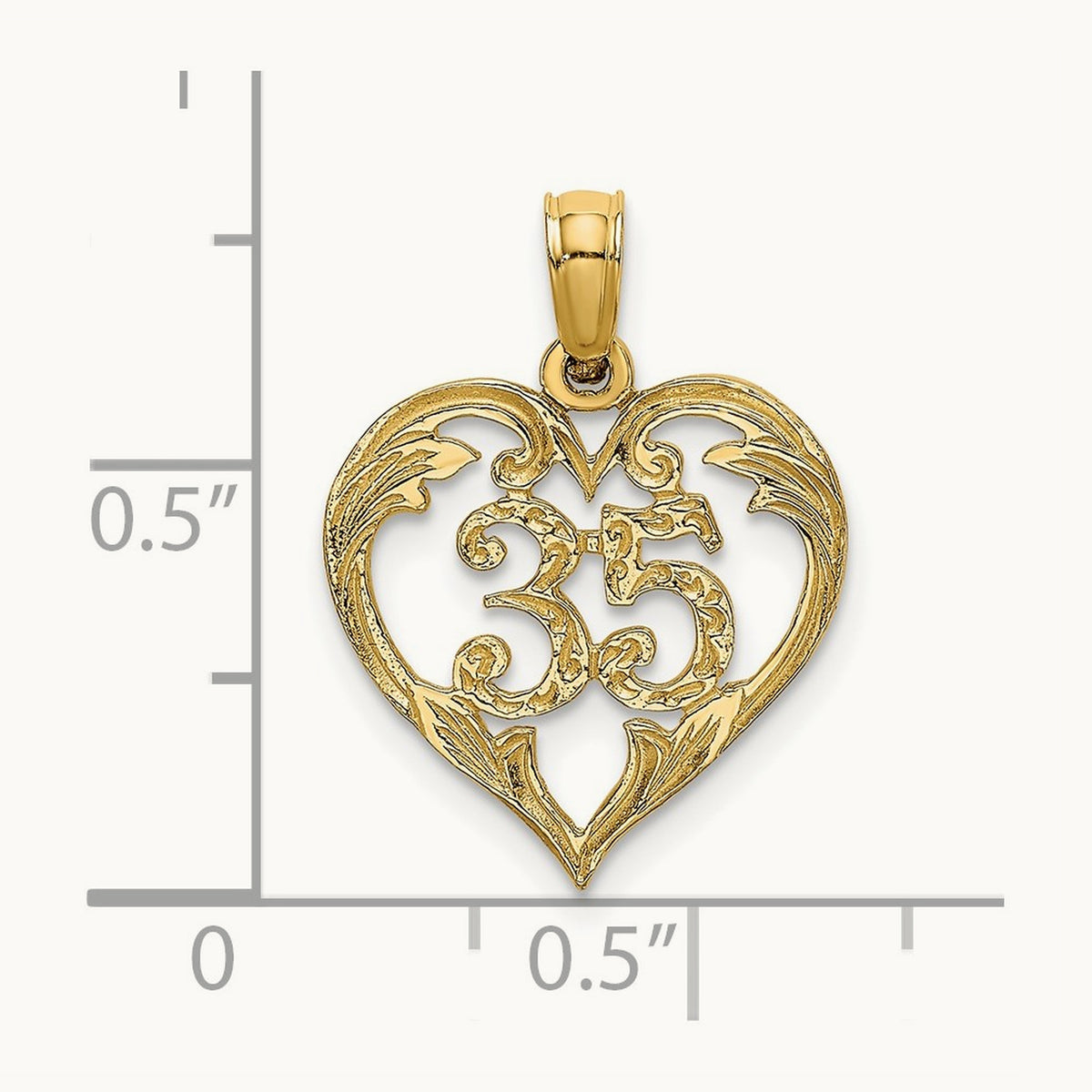 35 In Heart Charm, 14K