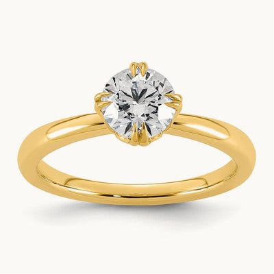 Round Center Solitaire Ring, 1-4 ct Lab-Grown Diamond