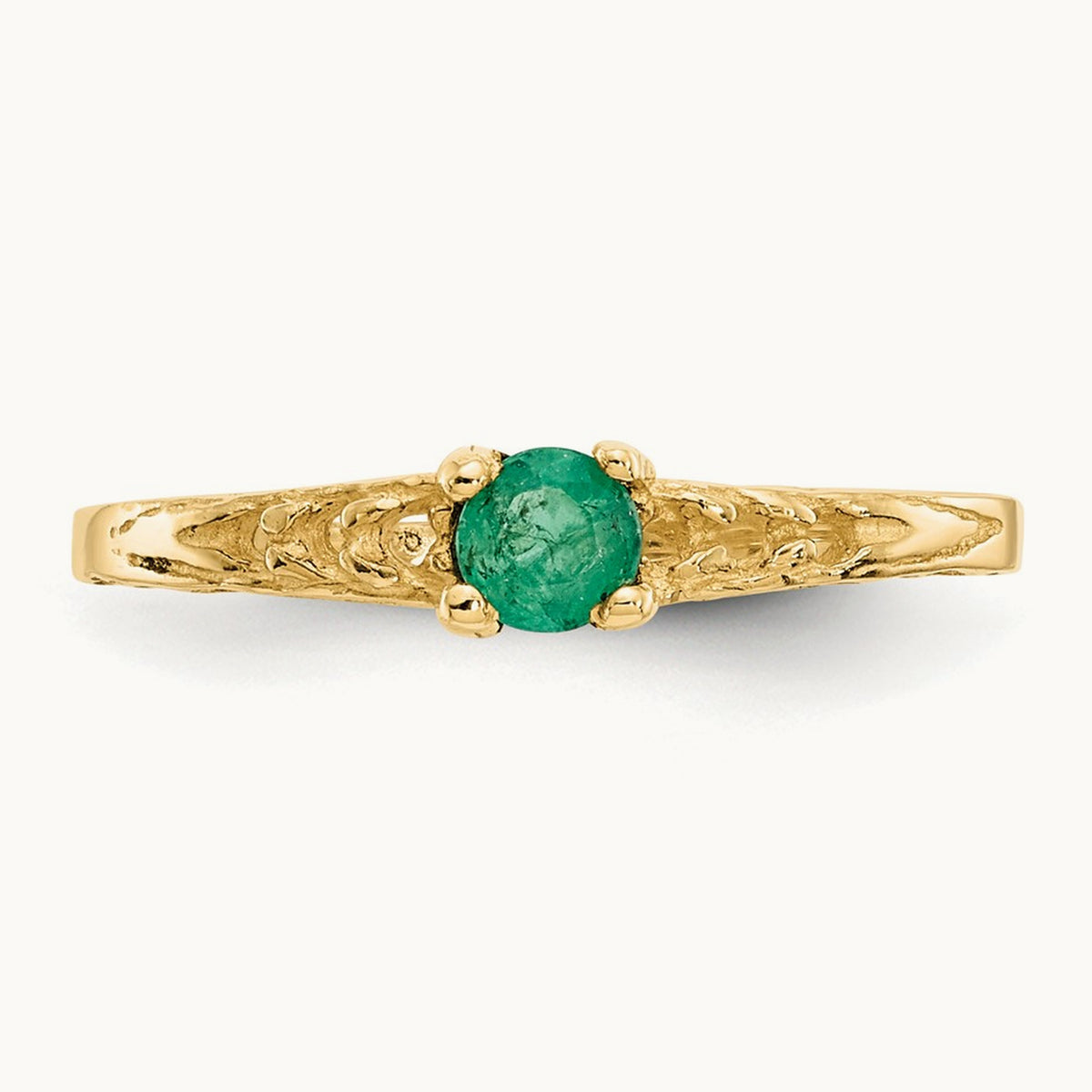Madi K Emerald Birthstone Baby Ring, 3mm, 14K