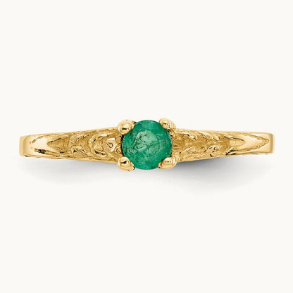 Madi K Emerald Birthstone Baby Ring, 3mm, 14K