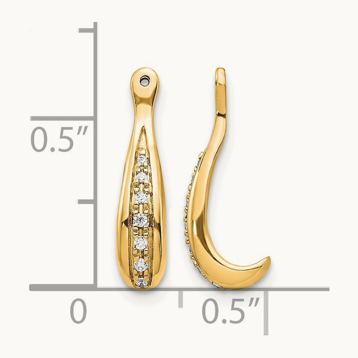 Diamond Earring Jackets — 14K Yellow Gold