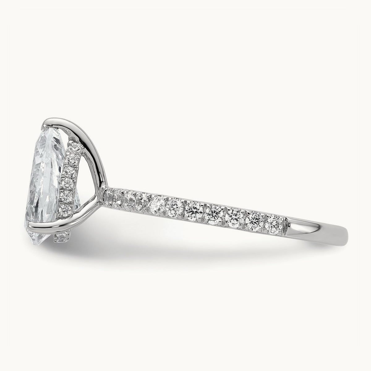 Pear Solitaire Engagement Ring, 1.25-4.75 ct tw Lab-Grown Diamond — 2 ct, 14K White Gold