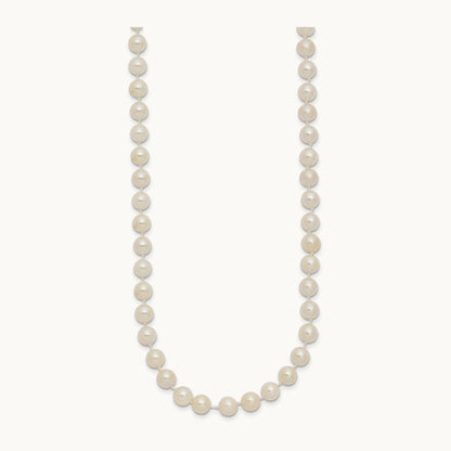 5- Round White Saltwater Akoya Cultured Pearl Necklace, 6mm, 14K