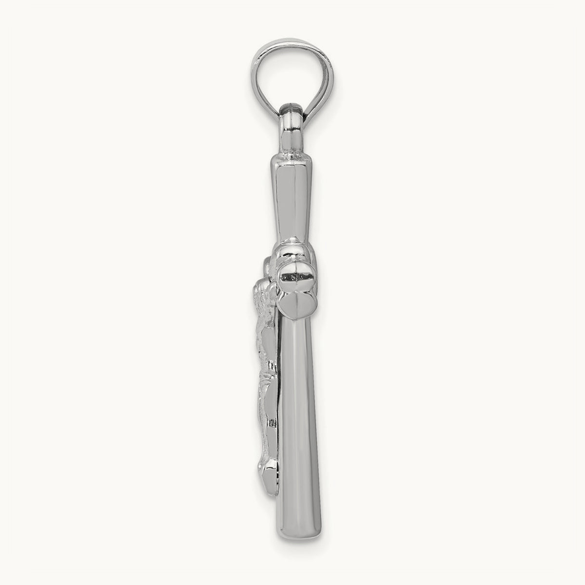 Reversible Crucifix Pendant — 14K White Gold, 34mm