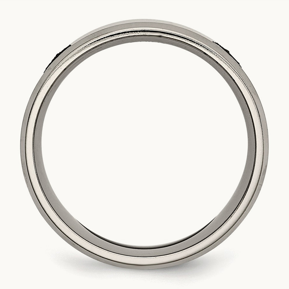 Brushed/Polished Masonic Laser Design Beveled Edge Band — photo set