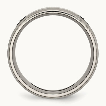 Brushed/Polished Masonic Laser Design Beveled Edge Band — photo set