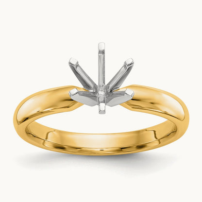 1/3ct. Medium-Wt Comfort-Fit 6-Prong Ring Mounting, 14K Two-tone