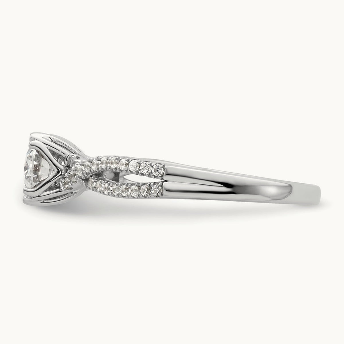 Criss-Cross 1ct Oval Semi-Mount Eng Dia Ring, 14K White Gold