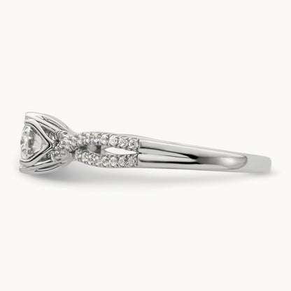 Criss-Cross 1ct Oval Semi-Mount Eng Dia Ring, 14K White Gold