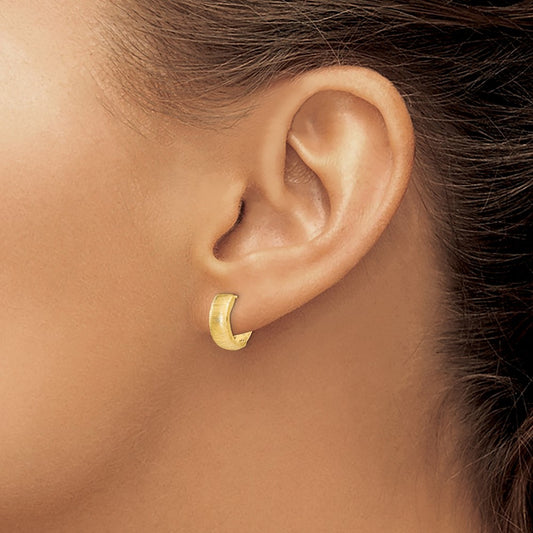 Polished and Textured Hinged Hoop Earrings — Leslie's — photo set
