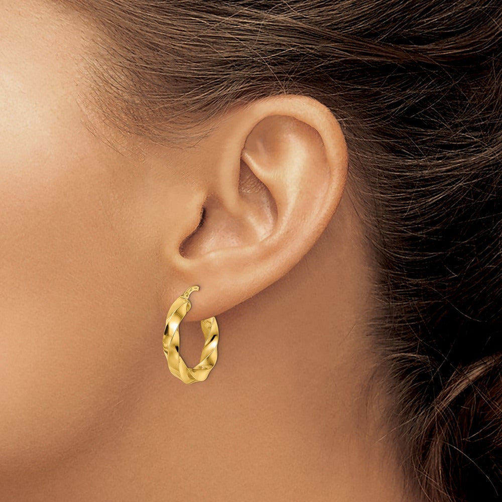 Polished Twisted Hoop Earrings — photo set