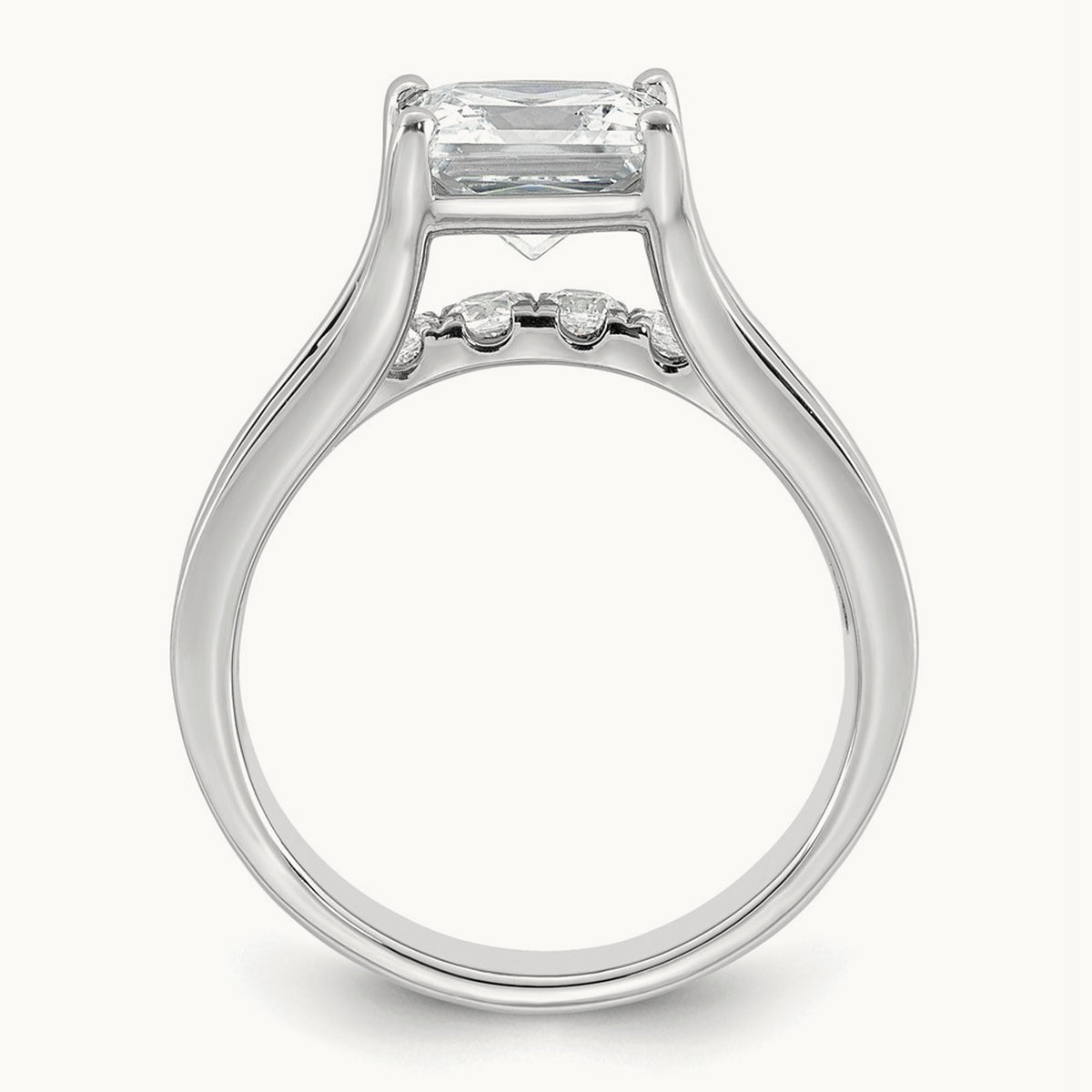 Princess Engagement Ring, 1.75-3.00 ct tw Lab-Grown Diamond — 3 1/6 ct, 14K White Gold