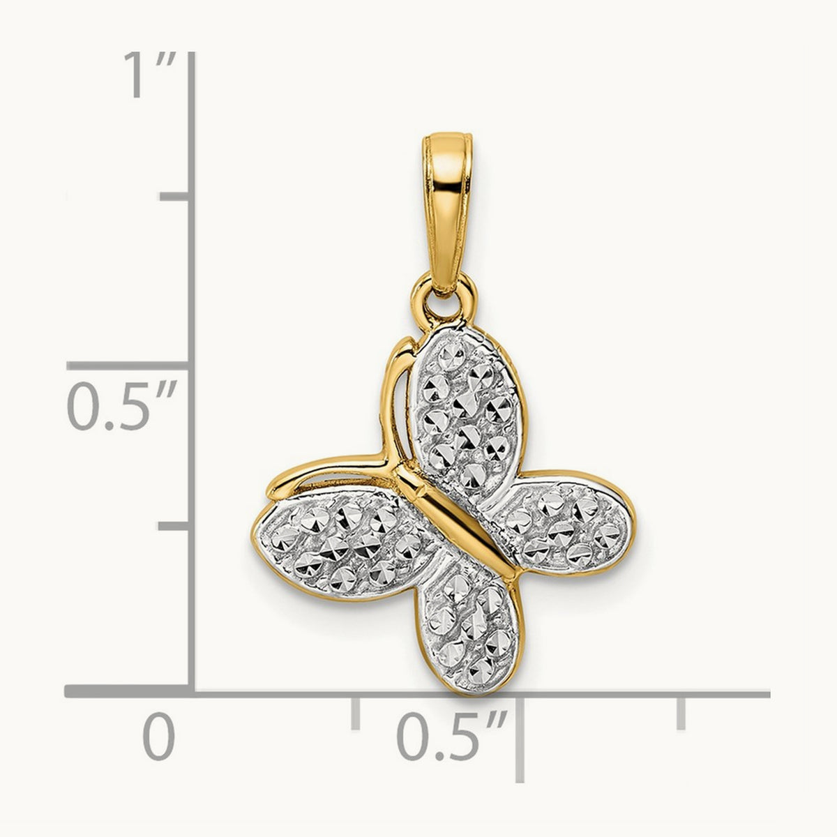 and Diamond-cut Fancy Butterfly Pendant — photo set