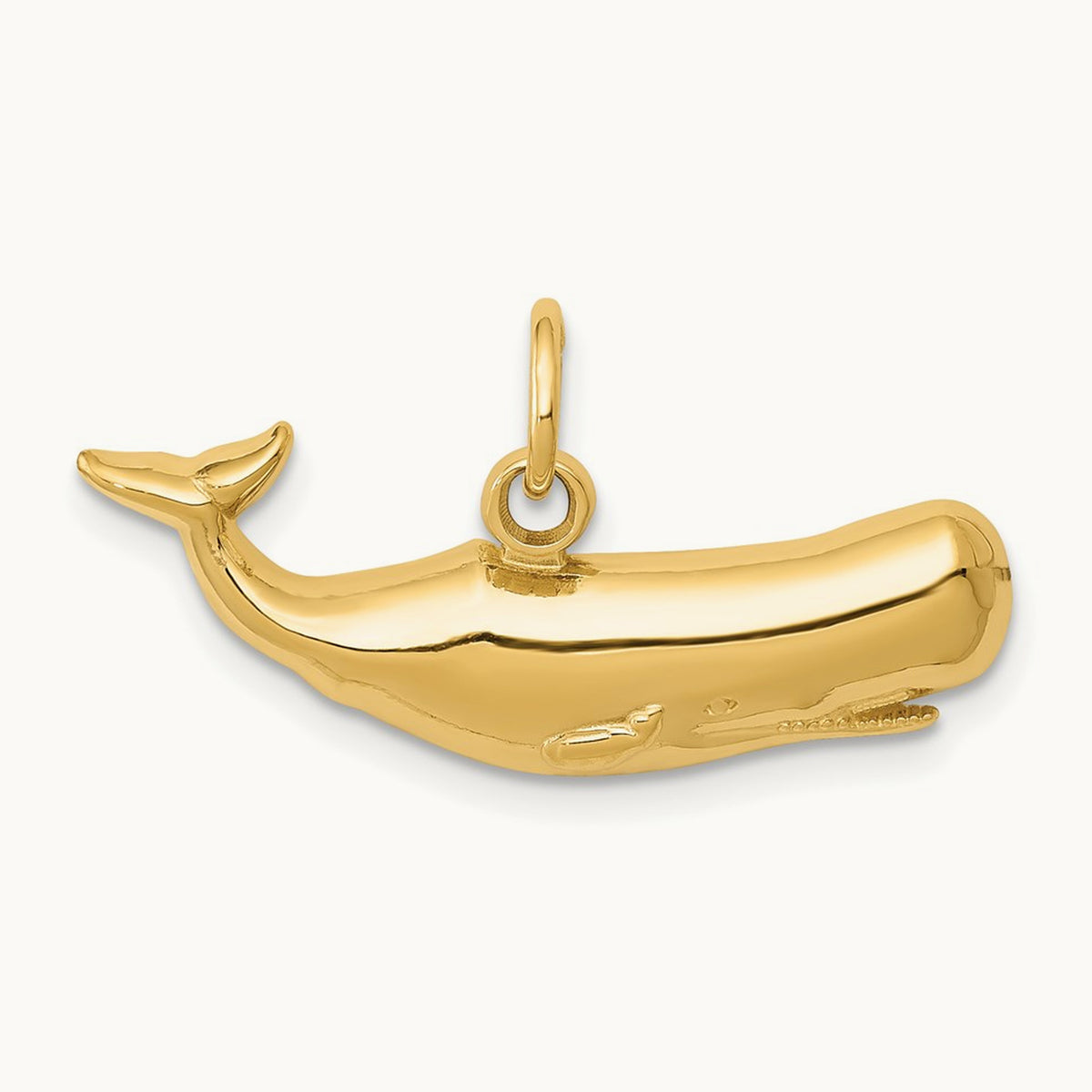 Sperm Whale Charm, 14K