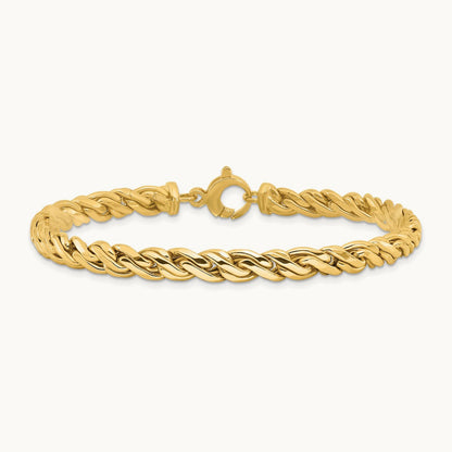 Polished Fancy Twist Bracelet, 14K