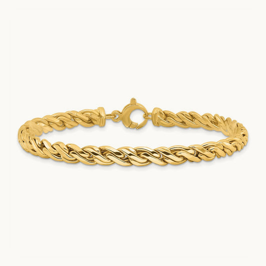 Polished Fancy Twist Bracelet, 14K