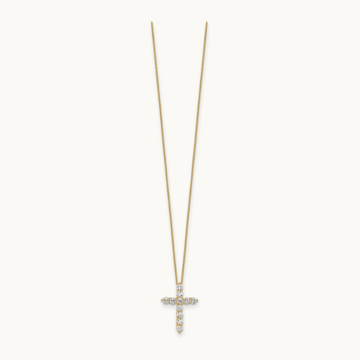 Cross Chain Slide Pendant, 0.75 ct tw Lab-Grown Diamond — 10K Yellow Gold, 18 in