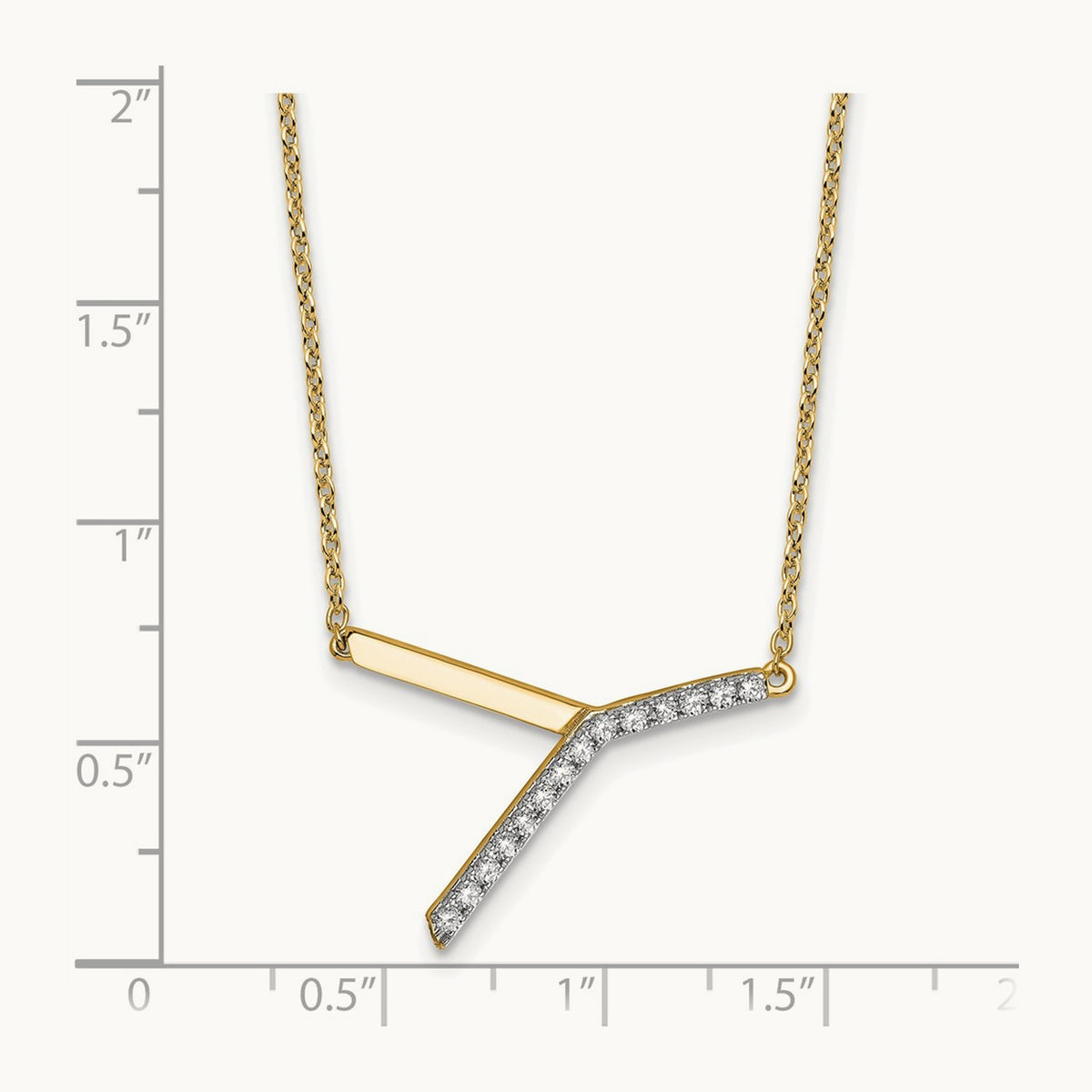 Sideways Diamond Necklace — 14K Yellow Gold, Y