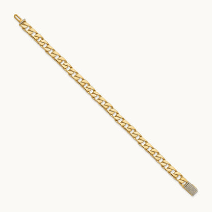 Hand-polished Fancy Link Diamond Clasp Bracelet — 6.5mm