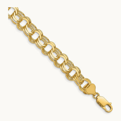 Triple Link Charm Bracelet, 14K