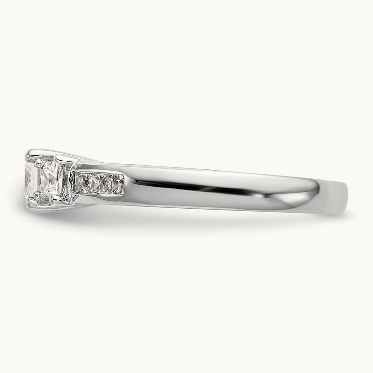 3-Stone Semi-Mount Engagement Ring, 0.10-0.25 ct tw — 1/7 ct, 14K White Gold
